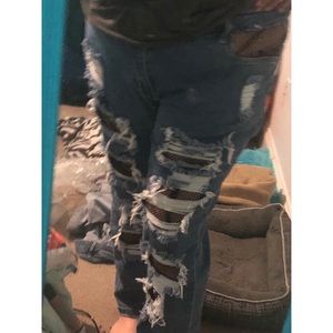 Jeans | Fishnet Ripped Jeans | Poshmark